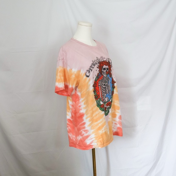 Grateful Dead Skeleton & Roses tie-dye short-sleeve graphic t-shirt Small Pink - Picture 3 of 5